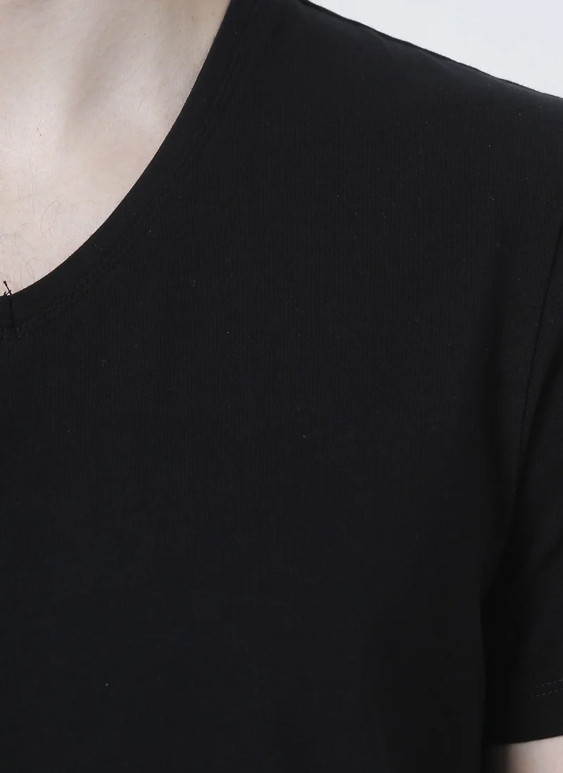 North Ice NI202210502 V Neck Black Men's T-Shirt