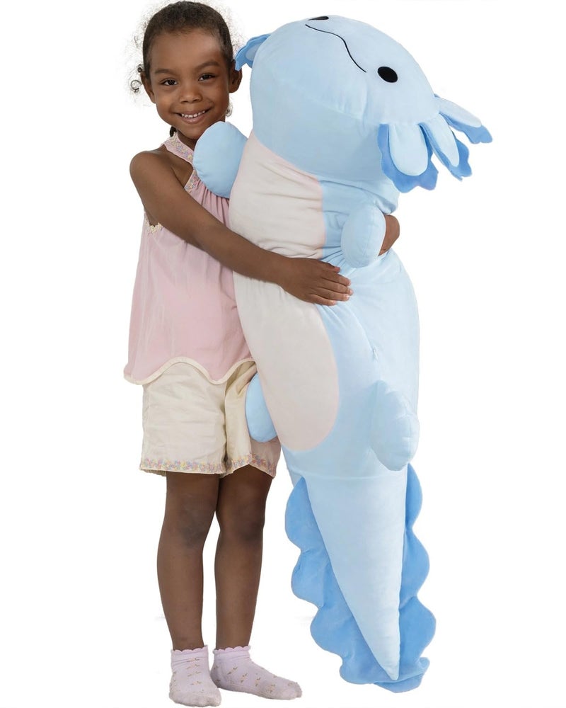 BENINY Large Blue Axolotl Plush Toy 39 Giant Axolotl Stuffed Animal Plush Big Toys Gift for Girls Kids Long Squishy Pillow for Holiday Birthday Christmas - Image 3