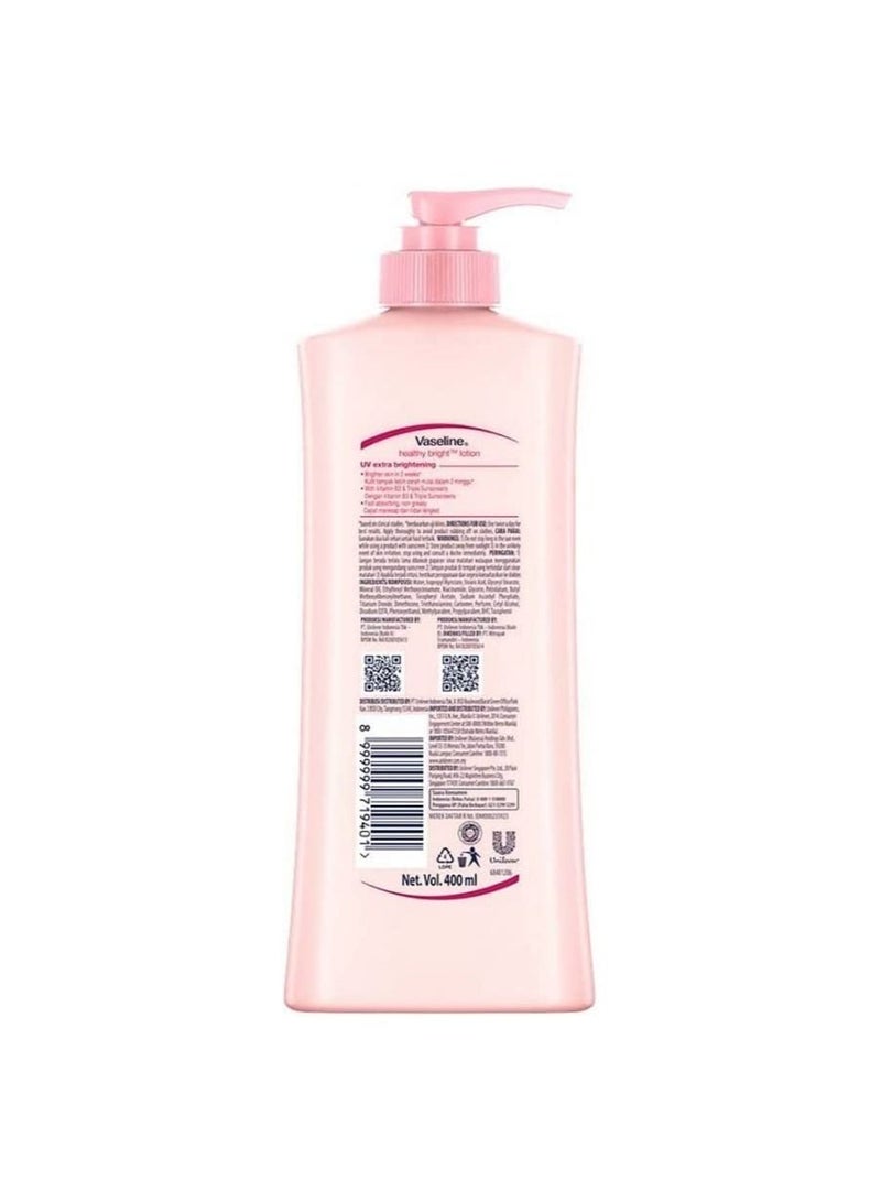 Vaseline Healthy Bright UV Extra Brightening with Vitamin B3 and Triple Sunscreens Body Lotion 400 ml - Image 2