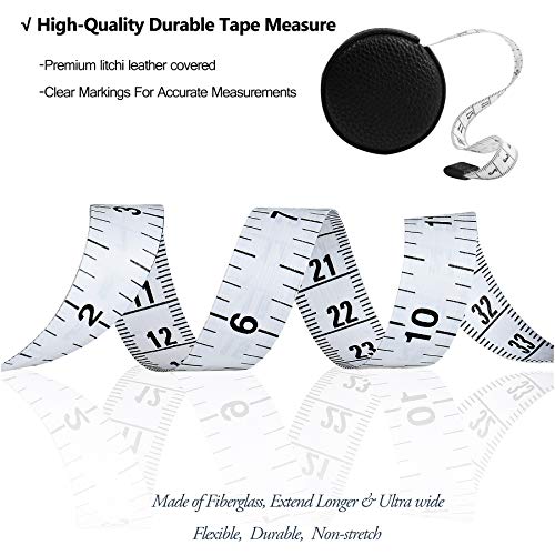 Z_جوده وثقه 3m/120 Tape Measure Body Measuring Tape for Body Cloth Tape Measure for Sewing Fabric Tailors Medical Measurements Tape Dual Sided Sewing Cloth Tailor Craft Ruler Retractable (Black, 1 Pack) - Image 4