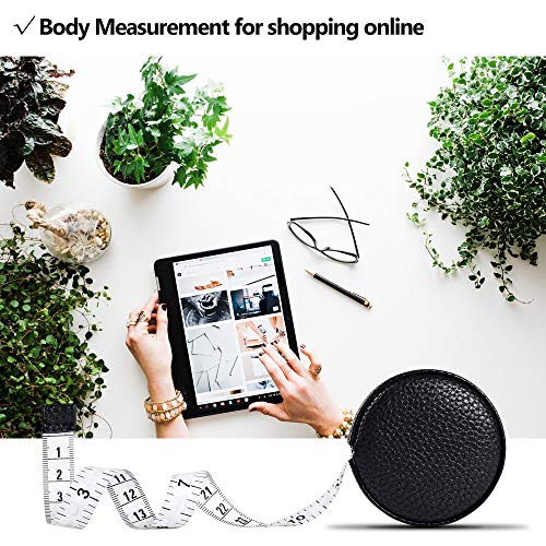 Z_جوده وثقه 3m/120 Tape Measure Body Measuring Tape for Body Cloth Tape Measure for Sewing Fabric Tailors Medical Measurements Tape Dual Sided Sewing Cloth Tailor Craft Ruler Retractable (Black, 1 Pack) - Image 5