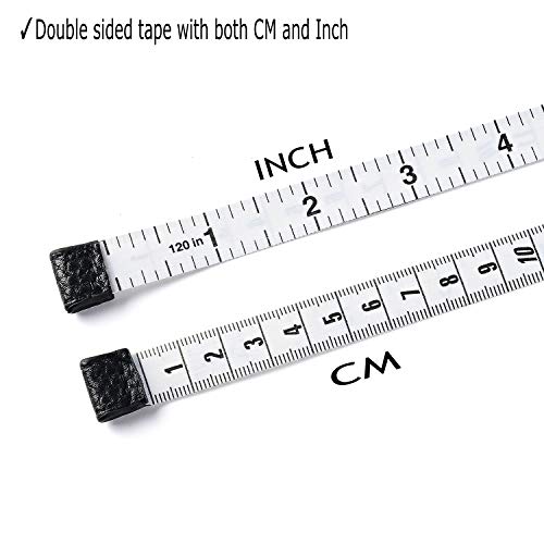 Z_جوده وثقه 3m/120 Tape Measure Body Measuring Tape for Body Cloth Tape Measure for Sewing Fabric Tailors Medical Measurements Tape Dual Sided Sewing Cloth Tailor Craft Ruler Retractable (Black, 1 Pack) - Image 2