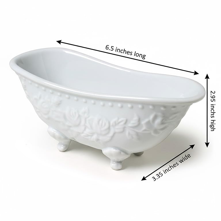 Abbott Collection Bathtub Soap Dish, White, A3 - Image 2