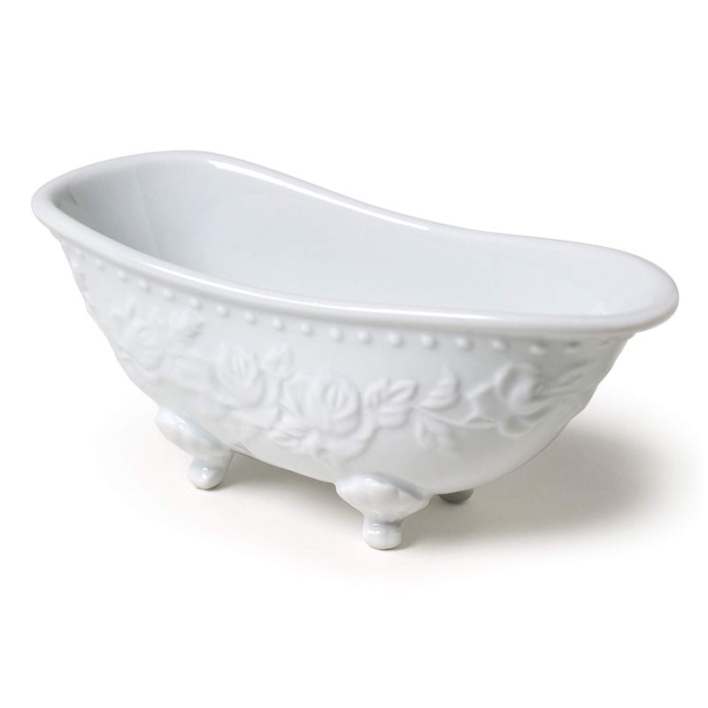 Abbott Collection Bathtub Soap Dish, White, A3 - Image 1