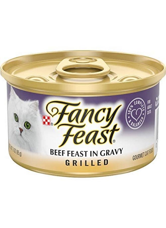 فانسي فيست طعام القطط Fancy Feast Grilled Beef in Gravy، 3 أونصة (عبوة من 24 قطعة)  - Image 1