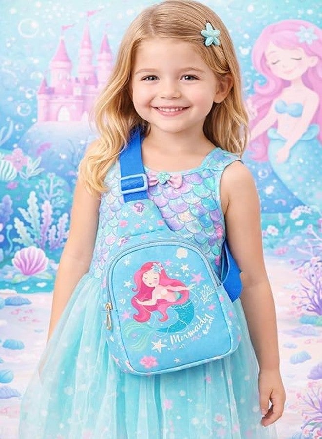 TOOYEP Mermaid Theme Travel Crossbody Backpack Shoulder Chest Bag | Sling Bag Purse For Kids | Birthday Return Gift | Picnic Bag For Outdoor, Travel | Messenger Bag Wallet For Boys & Girls - Image 3