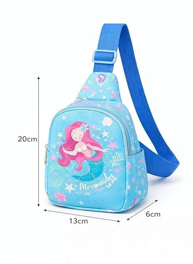 TOOYEP Mermaid Theme Travel Crossbody Backpack Shoulder Chest Bag | Sling Bag Purse For Kids | Birthday Return Gift | Picnic Bag For Outdoor, Travel | Messenger Bag Wallet For Boys & Girls - Image 4