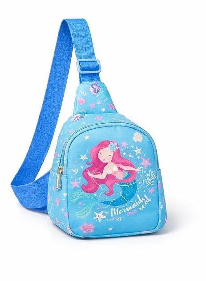 TOOYEP Mermaid Theme Travel Crossbody Backpack Shoulder Chest Bag | Sling Bag Purse For Kids | Birthday Return Gift | Picnic Bag For Outdoor, Travel | Messenger Bag Wallet For Boys & Girls - Image 2