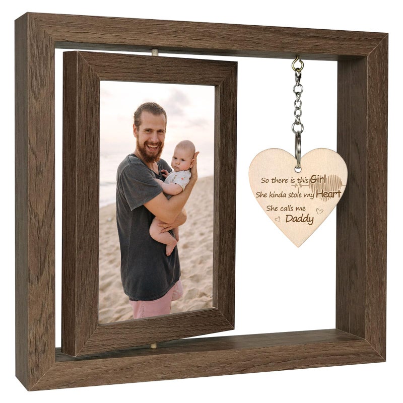 EYITUPC So There is This Girl She Calls Me Daddy Picture Frame Father Daughter Gifts New Dad Gifts  Display Two 4x6 - Image 1