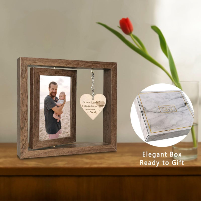 EYITUPC So There is This Girl She Calls Me Daddy Picture Frame Father Daughter Gifts New Dad Gifts  Display Two 4x6 - Image 2