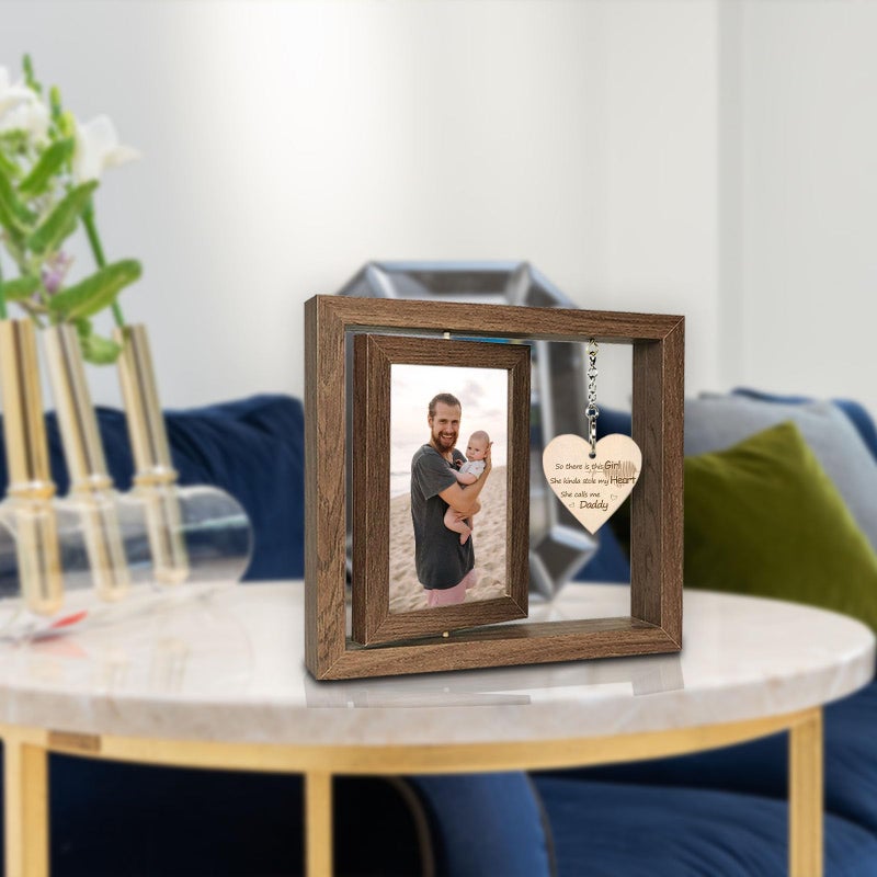 EYITUPC So There is This Girl She Calls Me Daddy Picture Frame Father Daughter Gifts New Dad Gifts  Display Two 4x6 - Image 4