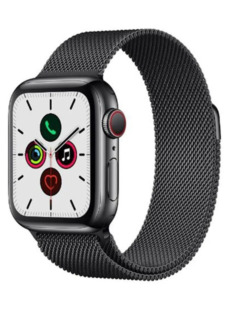 Apple Watch Band,Milanese Apple Watch Strap for Apple Watch Series 5/6/7 42/44/45mm Black - Image 2