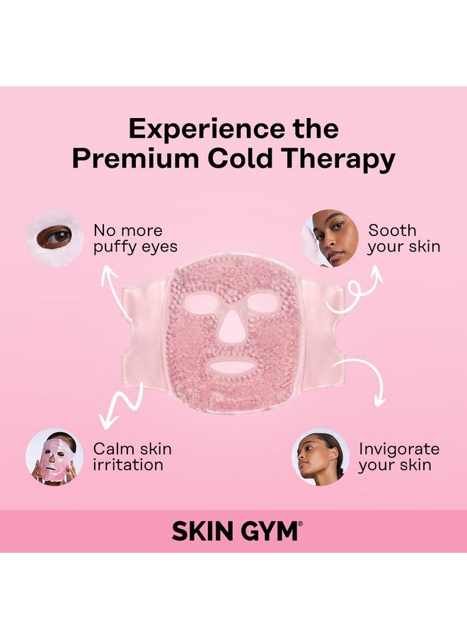 سكين چيم قناع SKIN GYM Cryo Chill Ice للوجه مع حبيبات الثلج - قناع ثلج للوجه مع أحزمة مخصصة للعلاج البارد المتقدم، كمادة ثلج للوجه لعلاج الهالات السوداء ومزيل انتفاخ الوجه، هدايا سبا للعناية بالوجه للنساء  - Image 4