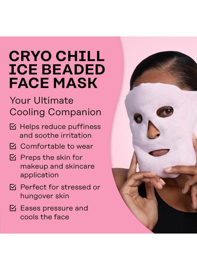 سكين چيم قناع SKIN GYM Cryo Chill Ice للوجه مع حبيبات الثلج - قناع ثلج للوجه مع أحزمة مخصصة للعلاج البارد المتقدم، كمادة ثلج للوجه لعلاج الهالات السوداء ومزيل انتفاخ الوجه، هدايا سبا للعناية بالوجه للنساء  - Image 3