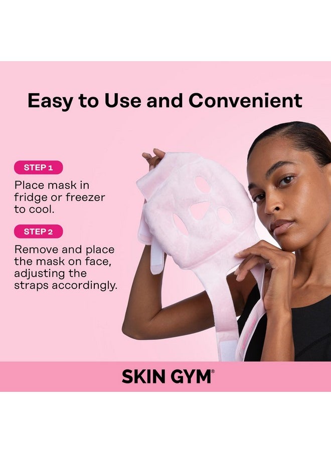 سكين چيم قناع SKIN GYM Cryo Chill Ice للوجه مع حبيبات الثلج - قناع ثلج للوجه مع أحزمة مخصصة للعلاج البارد المتقدم، كمادة ثلج للوجه لعلاج الهالات السوداء ومزيل انتفاخ الوجه، هدايا سبا للعناية بالوجه للنساء  - Image 5