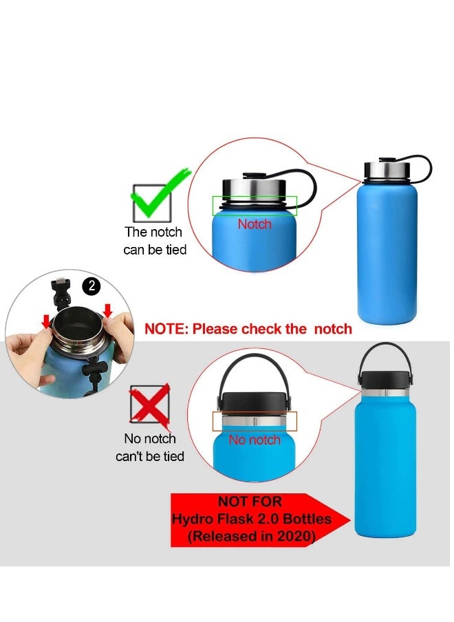 Generic Paracord Handle Shoulder Strap Compatible with Hydro Flask Wide Mouth Water Bottles 12oz To 64oz(Not for The New Hydro Flask 2.0) Bottle Strap For Walking Hiking Camping（Blue/Pink）  - Image 2
