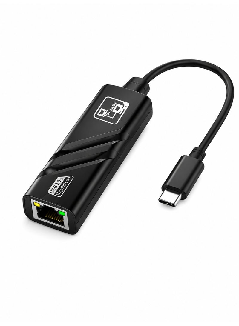 TYPE-C ETHERNET ADAPTER 10/100/1000Mbps, Plug & Play for MacBook, Laptop, PC, Chromebook & More - Image 1