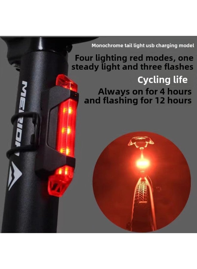 Generic Bicycle Light Usp Rechargeable Tail Light Riding Warning Light Road Bike Mountain Bike Night Riding Safety Equipment 918 Tail Light-Color:blue Opp Bag  - Image 2