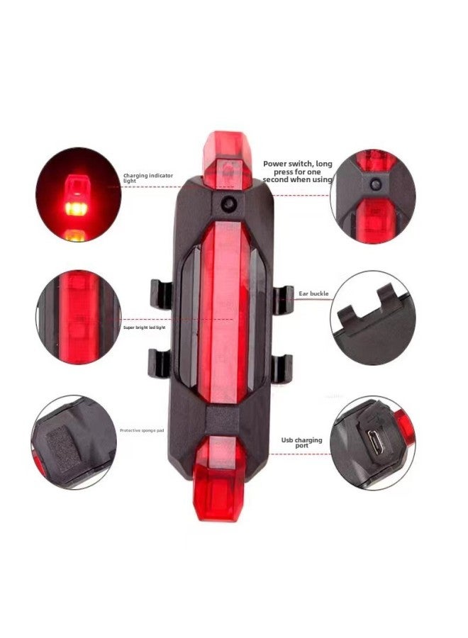 Generic Bicycle Light Usp Rechargeable Tail Light Riding Warning Light Road Bike Mountain Bike Night Riding Safety Equipment 918 Tail Light-Color:blue Opp Bag  - Image 4