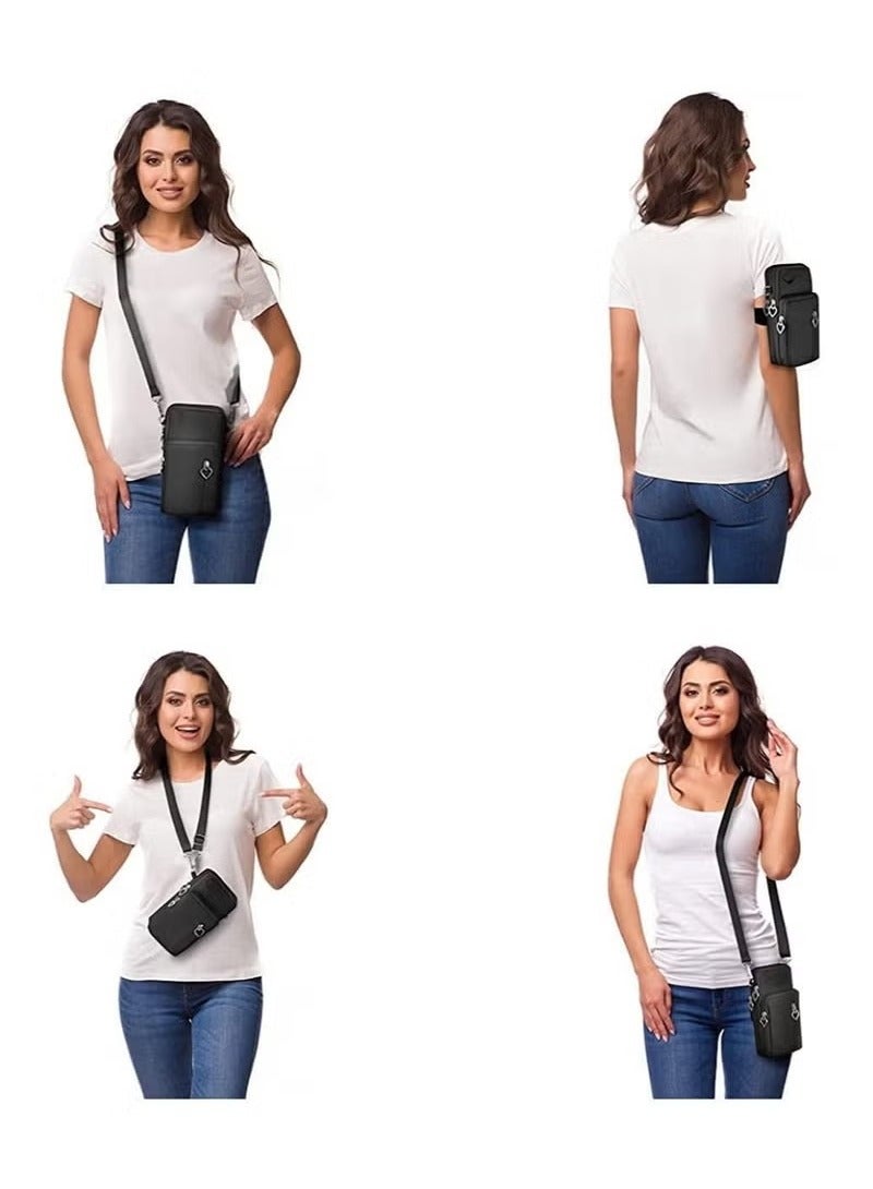 Crossbody Wallet Phone Bag for Women Nylon Small Crossbody Shoulder Bag Arm Bag  - Image 4