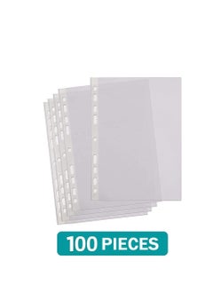 A4 Transparent file 100 Pcs Clear Plastic Folder Punched Pockets for Filing Paper u0026 Documents (60 mic) - pzsku/ZDC7B4DCB37D895FB6F9AZ/45/_/1741074813/52e502db-2fea-4a93-92d1-c220d2c2bee2