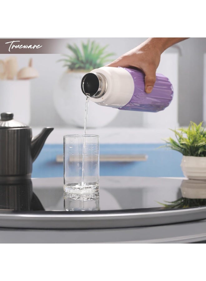 Trueware Aqua Benz Double Wall Inner Steel Outer Plastic 750 ML Hot and Cold Water Bottle | BPA Free | Food Grade| Leak Proof | School, Gym,Sports,Office, Travler Bottle - Image 4