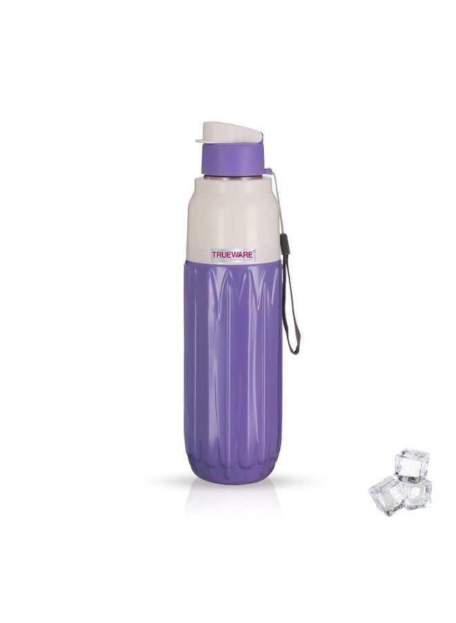 Trueware Aqua Benz Double Wall Inner Steel Outer Plastic 750 ML Hot and Cold Water Bottle | BPA Free | Food Grade| Leak Proof | School, Gym,Sports,Office, Travler Bottle - Image 1