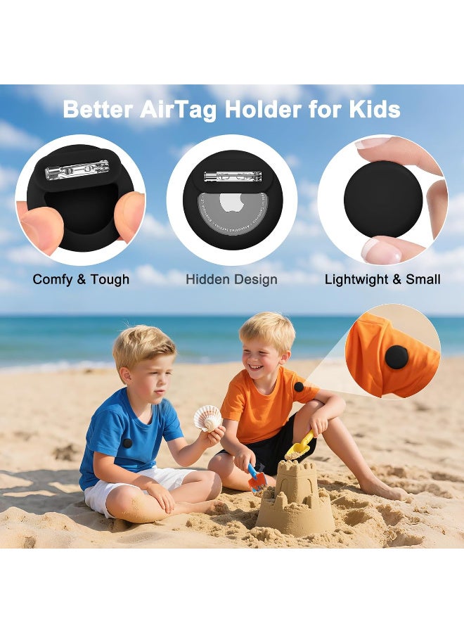 ecosystem Airtag Holder for Kids, AirTag Hidden Silicone Case Cover with Safety Pins,Anti Lost, for Children, Elderly, Clothing,Luggage (Black) - Image 4