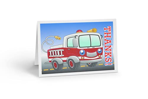 Stonehouse Collection | Fire Truck Thank You Note Card |10 Boxed Cards & Envelopes | USA Made (Standard) - Image 1