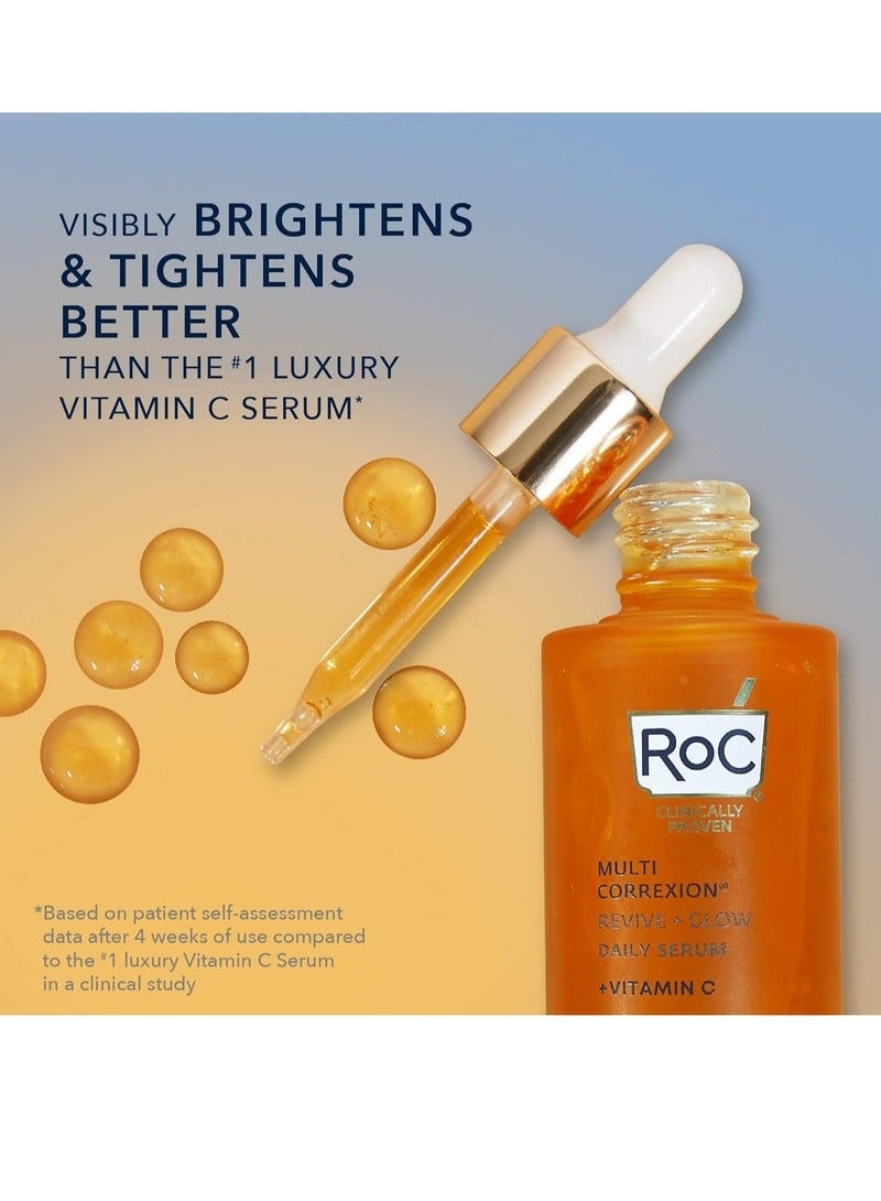 RoC Multi Correxion Revive + Glow Vitamin C Serum, Daily Anti-Aging Wrinkle And Skin Tone Skin Care Treatment, Stocking Stuffer - Image 2