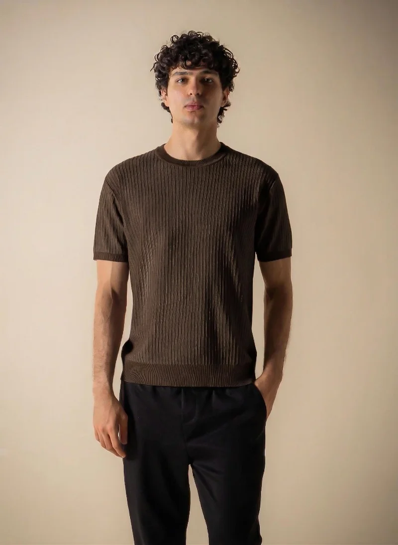 SHAPES FINE KNIT TEXTURED T-SHIRT