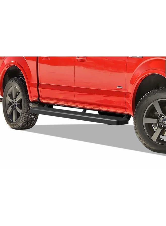 APS 6in Stainless Steel Black Running Boards Compatible with Ford F150 2015-2025 SuperCrew Cab & F150 Lightning 2022-2025 & F-250 F-350 Super Duty 2017-2025 Crew Cab (Nerf Bars Side Steps) - Image 4