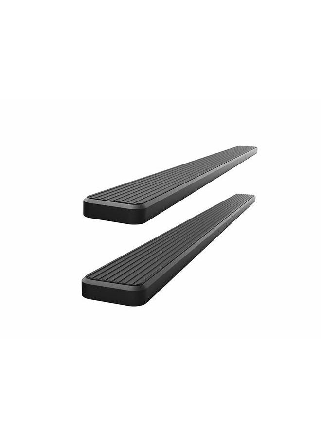 APS 6in Stainless Steel Black Running Boards Compatible with Ford F150 2015-2025 SuperCrew Cab & F150 Lightning 2022-2025 & F-250 F-350 Super Duty 2017-2025 Crew Cab (Nerf Bars Side Steps) - Image 1