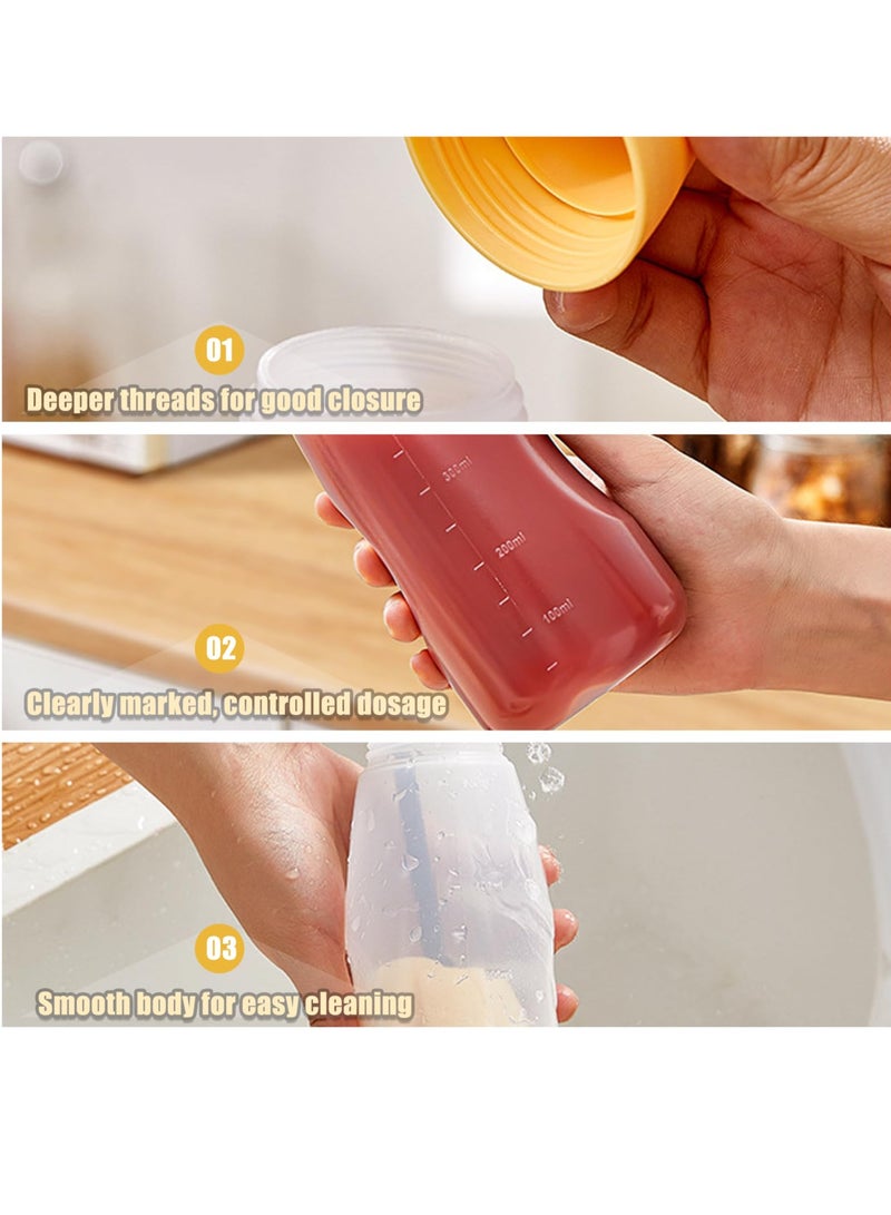 Excefore زجاجات ضغط، مع دوران، زجاجات ضغط بلاستيكية لتوابل، زجاجات ضغط للتوابل، لصوص الفلفل الحار، صوص الشواء، زيت، تتبيلات السلطة، خردل، ومايونيز (3 عبوات، 500 مل) - Image 3