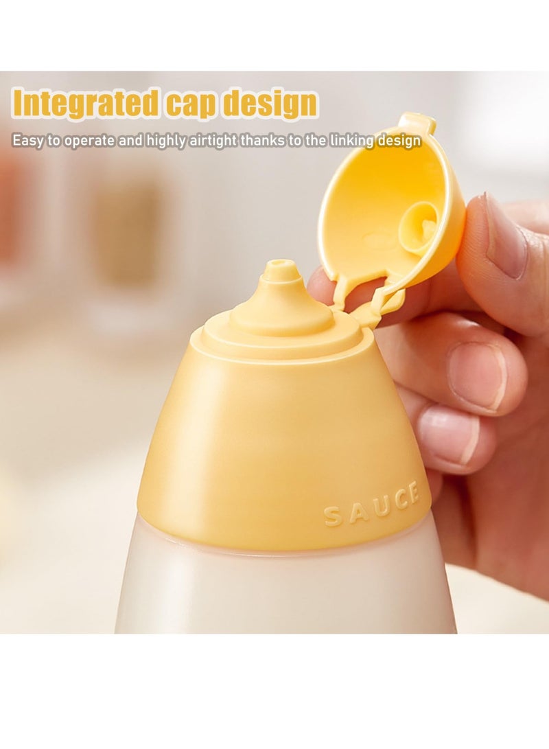 Excefore زجاجات ضغط، مع دوران، زجاجات ضغط بلاستيكية لتوابل، زجاجات ضغط للتوابل، لصوص الفلفل الحار، صوص الشواء، زيت، تتبيلات السلطة، خردل، ومايونيز (3 عبوات، 500 مل) - Image 4