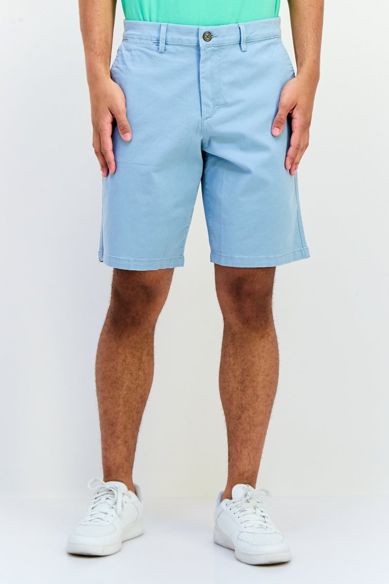 GAP Men Solid Chino Shorts, Mineral Blue - Image 1