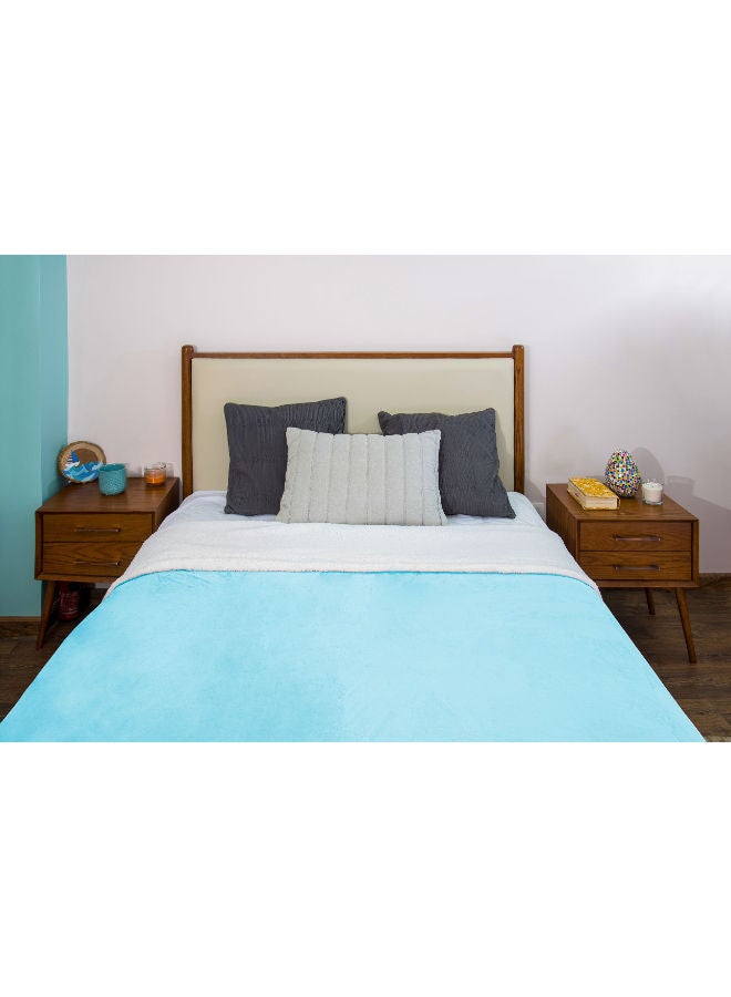 Mintra Sherpa & Super soft Flannel H4577 Turquois size 220x180cm  - Image 3