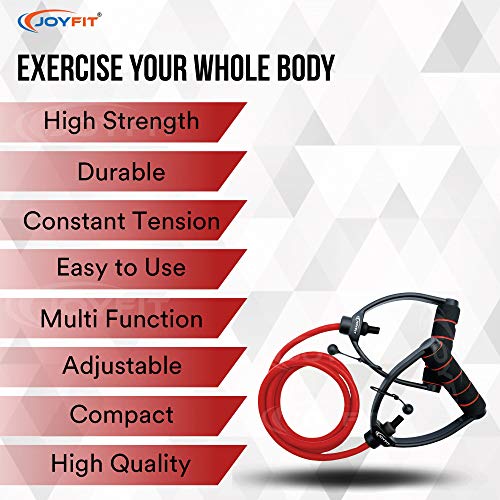 Joyfit Resistance Tube for Strength Training, Crossfit, Pilates with Adjustable Knob, Door Anchor & Workout Chart | Resistance Band for Men and Women [1Pc] (Red) - Image 4