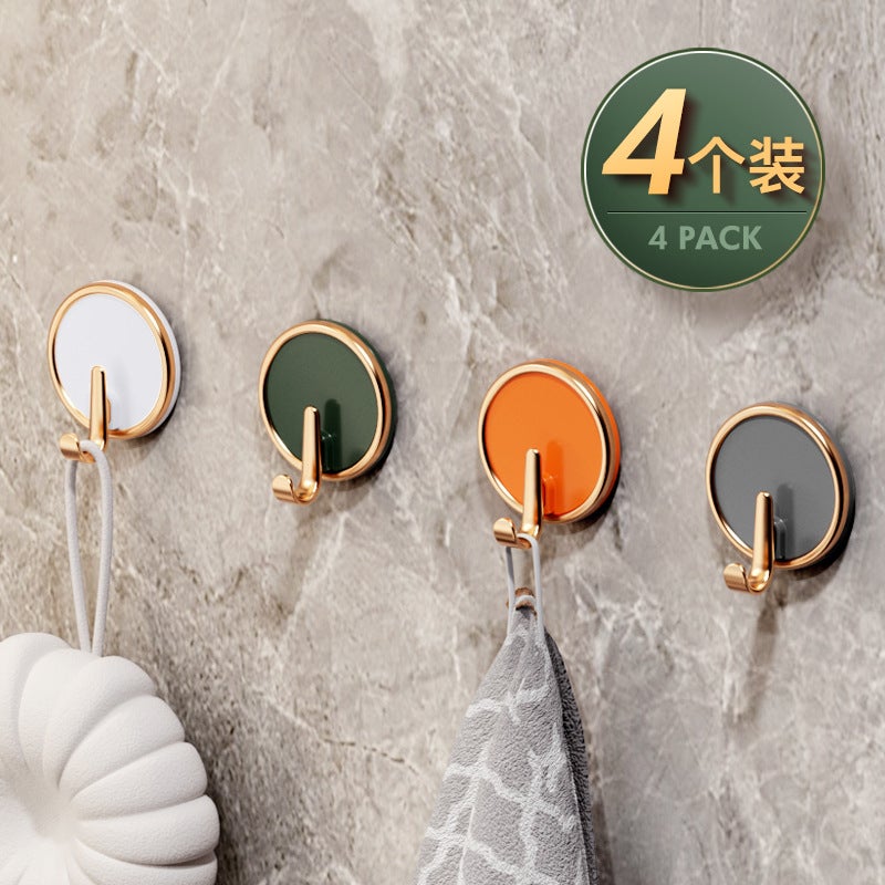 Luxury Adhesive Hooks Strong Load Bearing Towel And Clothes Hanger for Bathroom Wall No Trace Adhesive Single Hook Acrylic Material Mixed color 4 (carton packaging) 