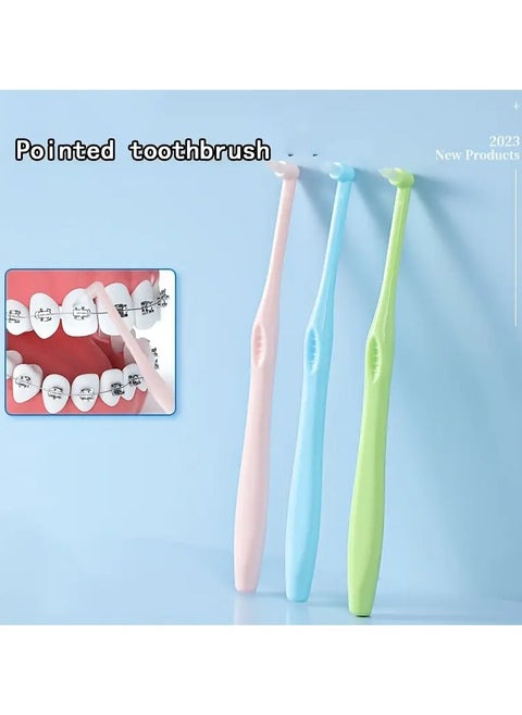 3 PCS Toothbrushes with Plush Bristles, Ultra-Thin Interval Toothbrushes for Trimming Teeth, Used for Detailed Cleaning of Crooked Teeth, Soft Bristled Toothbrushes for Cleaning