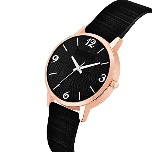 CLOUDWOOD Analog Ladies Wrist Watches Combo Set of Watch for Women Girls (Black & Blue Colored Dial and Strap) -MT319-320 - Image 3