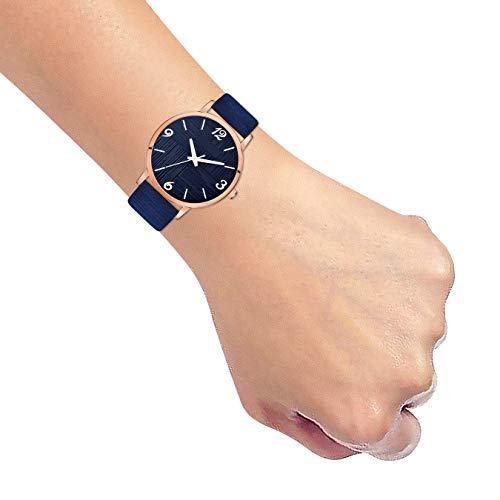 CLOUDWOOD Analog Ladies Wrist Watches Combo Set of Watch for Women Girls (Black & Blue Colored Dial and Strap) -MT319-320 - Image 4