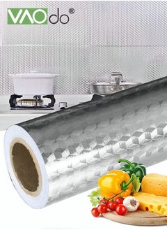 VAOdo Kitchen Backsplash Stickers Wallpaper Kitchen Stickers Self Adhesive Kitchen Aluminum Foil Stickers Oil Proof Waterproof Stove Sticker 60*200CM  - Image 4