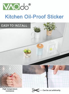 VAOdo Kitchen Backsplash Stickers Wallpaper Kitchen Stickers Self Adhesive Kitchen Aluminum Foil Stickers Oil Proof Waterproof Stove Sticker 60*200CM  - Image 2