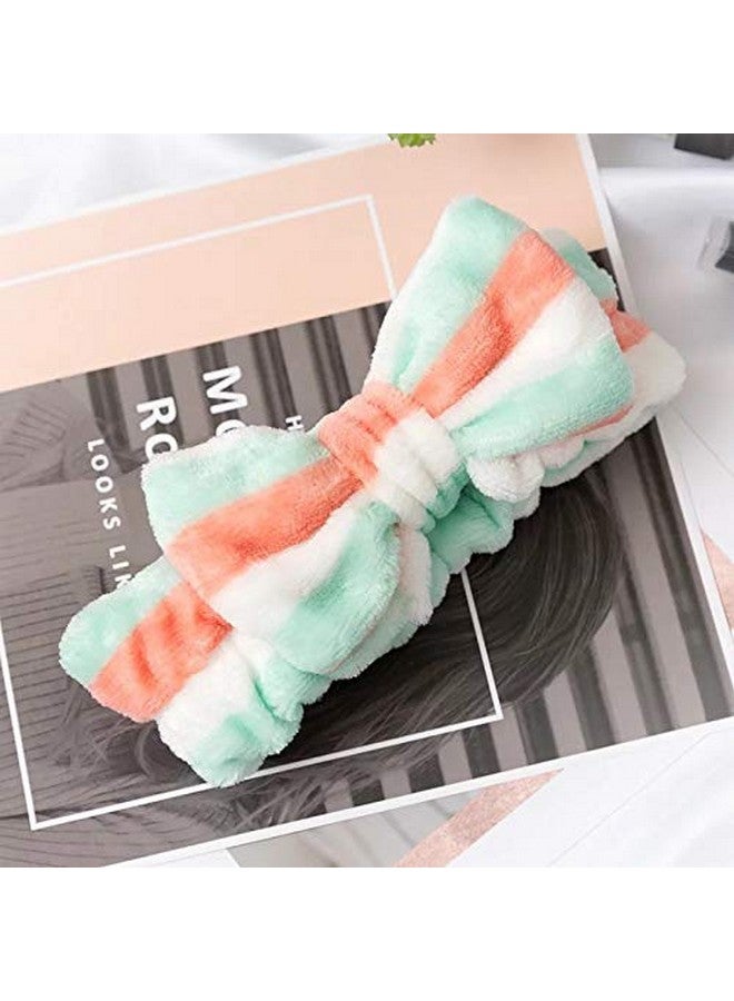 Romantic 2Pcs Facial Makeup Face Wash Velvet Strip Headband Yoga Sports Adjustable Elastic Hair Band for Girls and Women -Random colors (pack of 2) - Image 4
