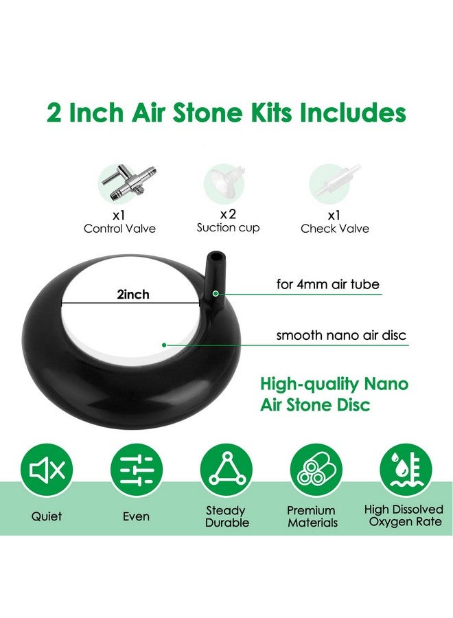 هايغر حجر هواء حوض السمك، فقاعات حوض السمك، قرص حجري دائري لمدخنة فرن النانو، فقاعات صغيرة وأكسجين مذاب عالي، مع 2 كوب شفط، صمام تعديل واحد، صمام فحص واحد (2 بوصة) - Image 3