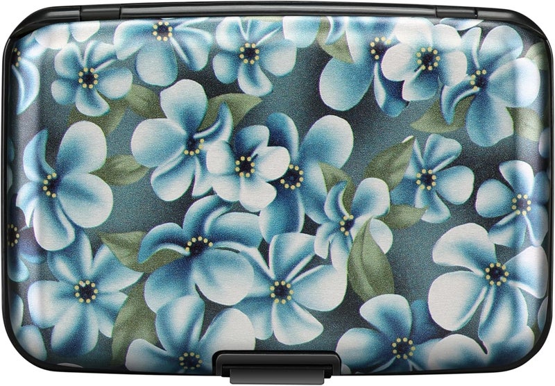 ELFISH Mini RFID Aluminum Wallet Credit Cards Holder Business Card Case Metal ID Case for Men Women(Cute Flowers) - Image 4