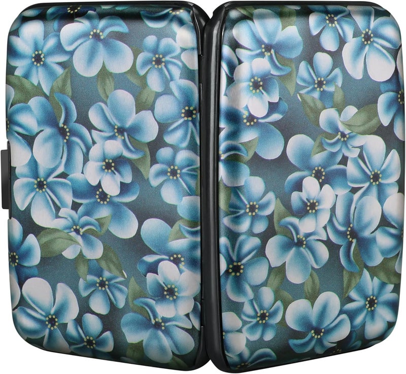 ELFISH Mini RFID Aluminum Wallet Credit Cards Holder Business Card Case Metal ID Case for Men Women(Cute Flowers) - Image 3