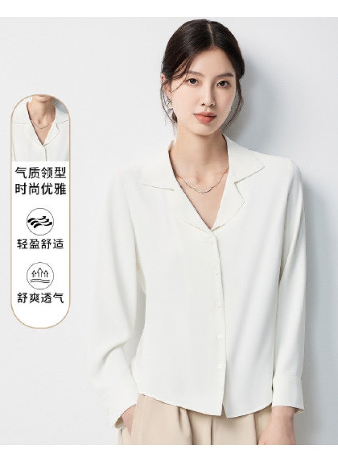 ROMON Women'S Long Sleeve Shirt, Simple Solid Color, Soft And Stylish, Fashionable And Well-Fitted Blouse - Image 1