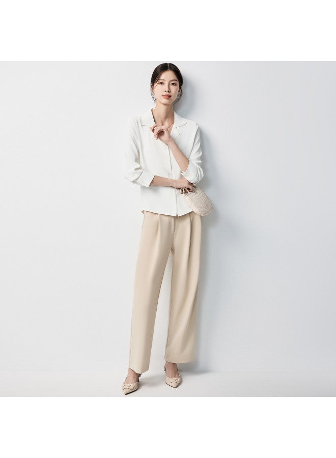 ROMON Women'S Long Sleeve Shirt, Simple Solid Color, Soft And Stylish, Fashionable And Well-Fitted Blouse - Image 5